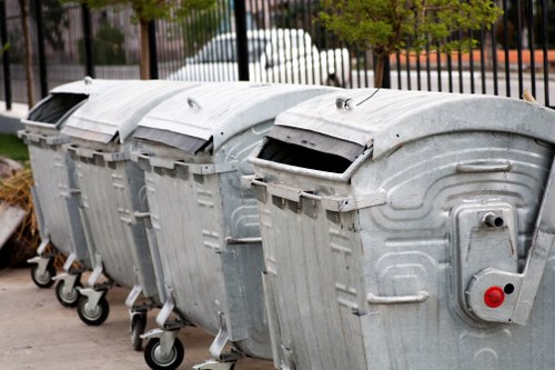 Various types of business waste including electronics and paper