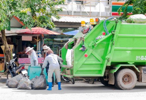 Professional waste clearance team at work